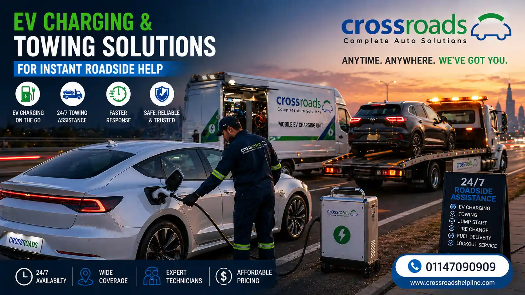 EV Charging and Towing Solutions for Instant Roadside Help