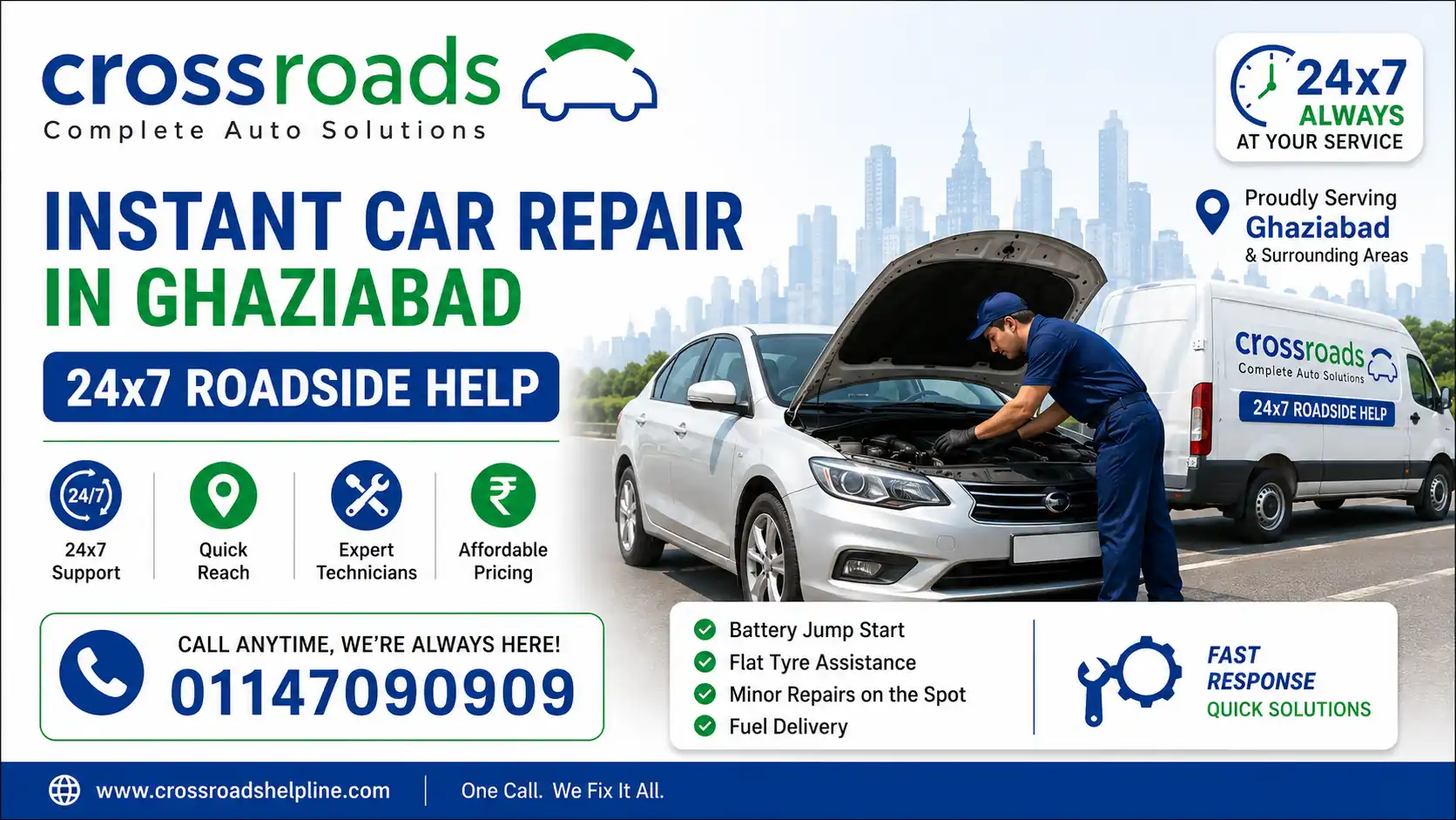 Instant Car Repair in Ghaziabad 24×7 Roadside Help