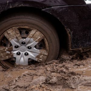 Damages caused to a car by mud