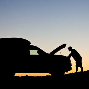 What should I do if my car breaks down at night or in poor weather