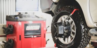 Car wheel alignment, car care, car suspension check.